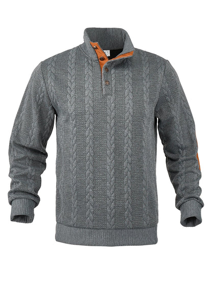 Herren Strickpullover Hoher Kragen Muster