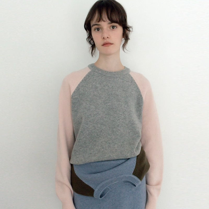 Damen Strickpullover Sportlich Raglanärmel Eveloria - Eveloria