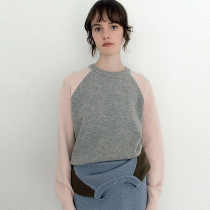 Damen Strickpullover Sportlich Raglanärmel Eveloria - Eveloria