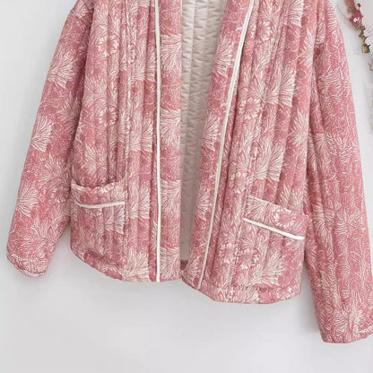 Damen Steppjacke Floralmuster Eveloria