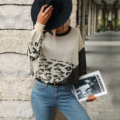 Damen Strickpullover Groß Tiermotiv Lässig Eveloria