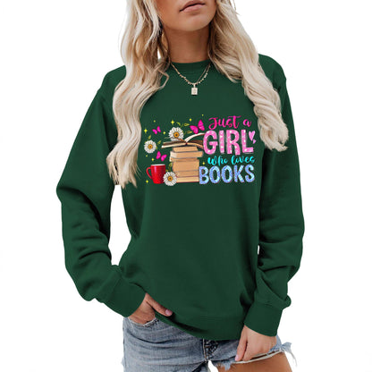 Damen Sweatshirt Buchmotiv Lässig Grau Eveloria
