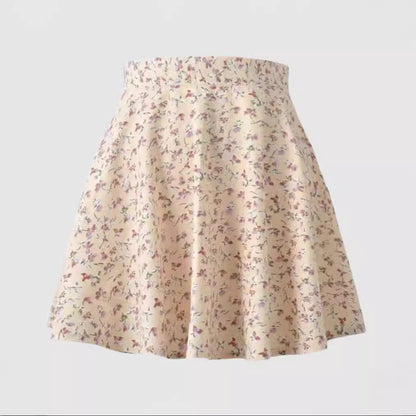 Damen Baumwollrock Blumenmuster Schwingender Saum Eveloria