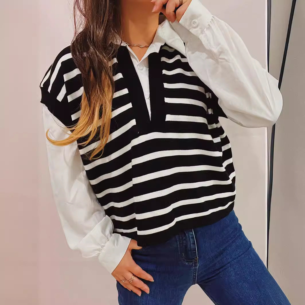 Damen Strickpullover Moderner Schnitt Puffärmel Elegantes Design