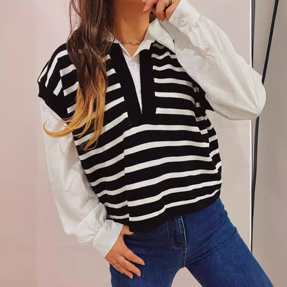 Damen Strickpullover Moderner Schnitt Puffärmel Elegantes Design