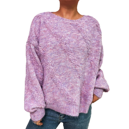 Damen Pullover Diagonales Strukturdesign Eveloria