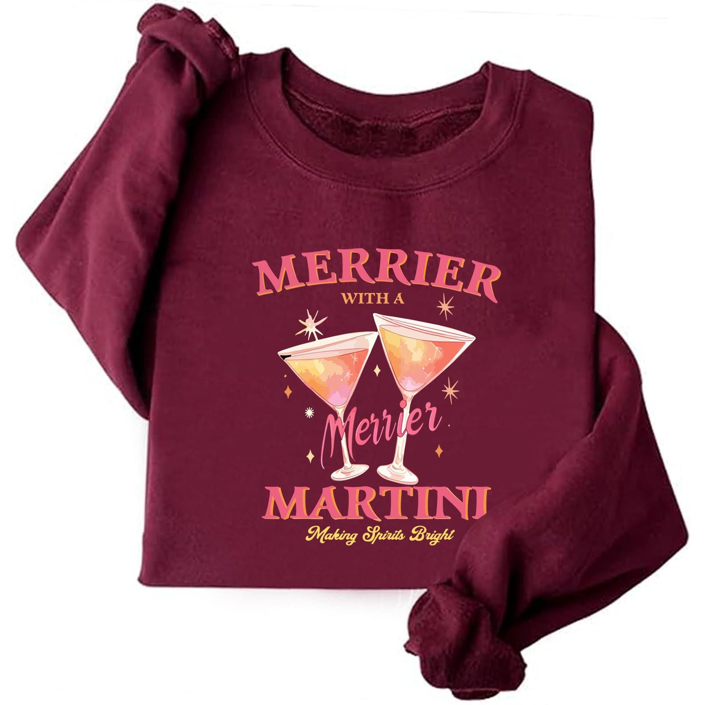 Damen Sweatshirt Lässig Cocktailmotiv Eveloria