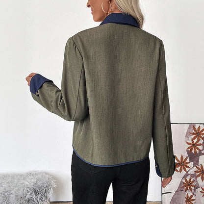 Damen Blazerjacke Edelknöpfe Kontrastakzente