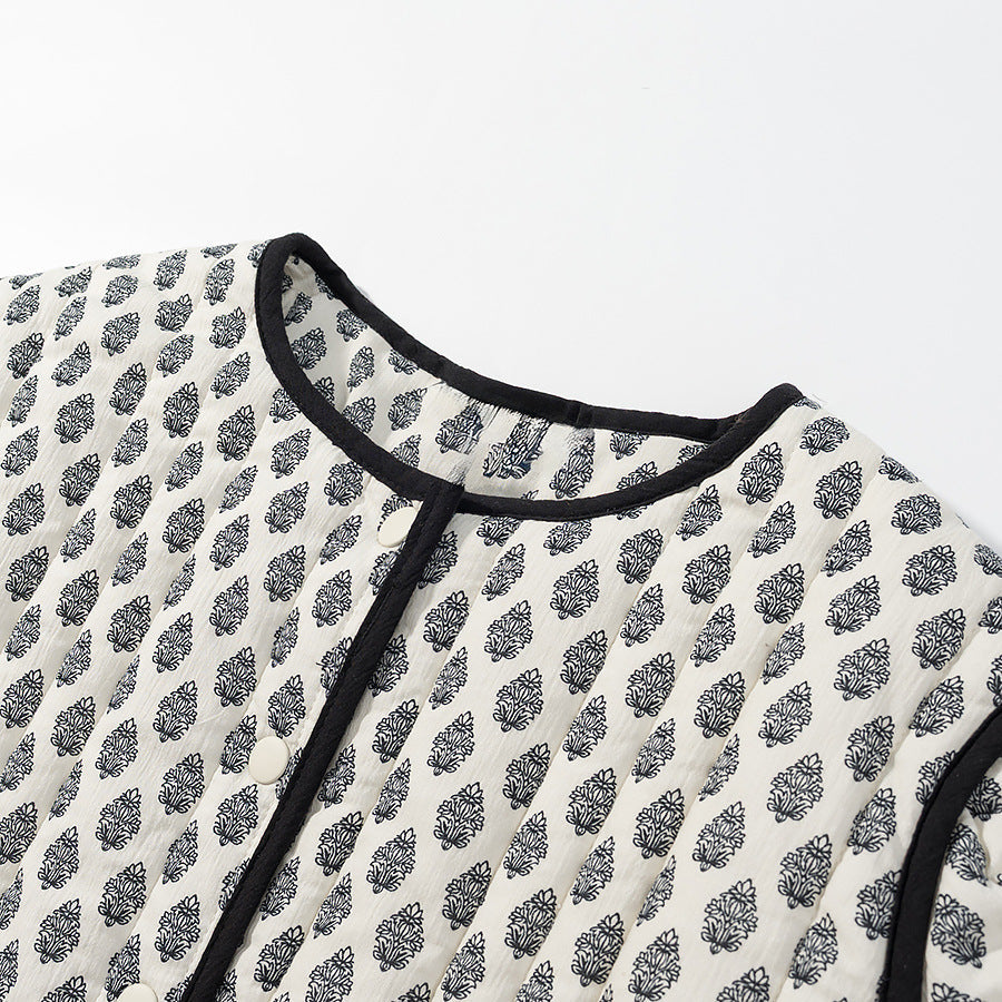 Damen Steppjacke Muster Praktische Taschen Eveloria