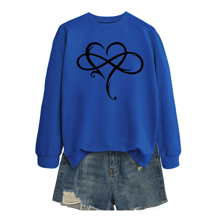 Damen Sweatshirt Herzdesign Entspannt Eveloria