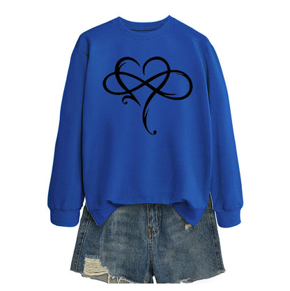 Damen Sweatshirt Herzdesign Entspannt Eveloria