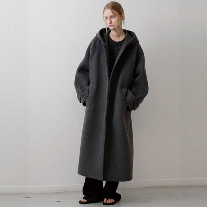 Damen Oversize-Mantel mit Kapuze und Taschen Eveloria