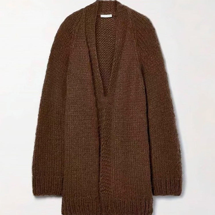 Damen Oversize Strickcardigan Weich Größe