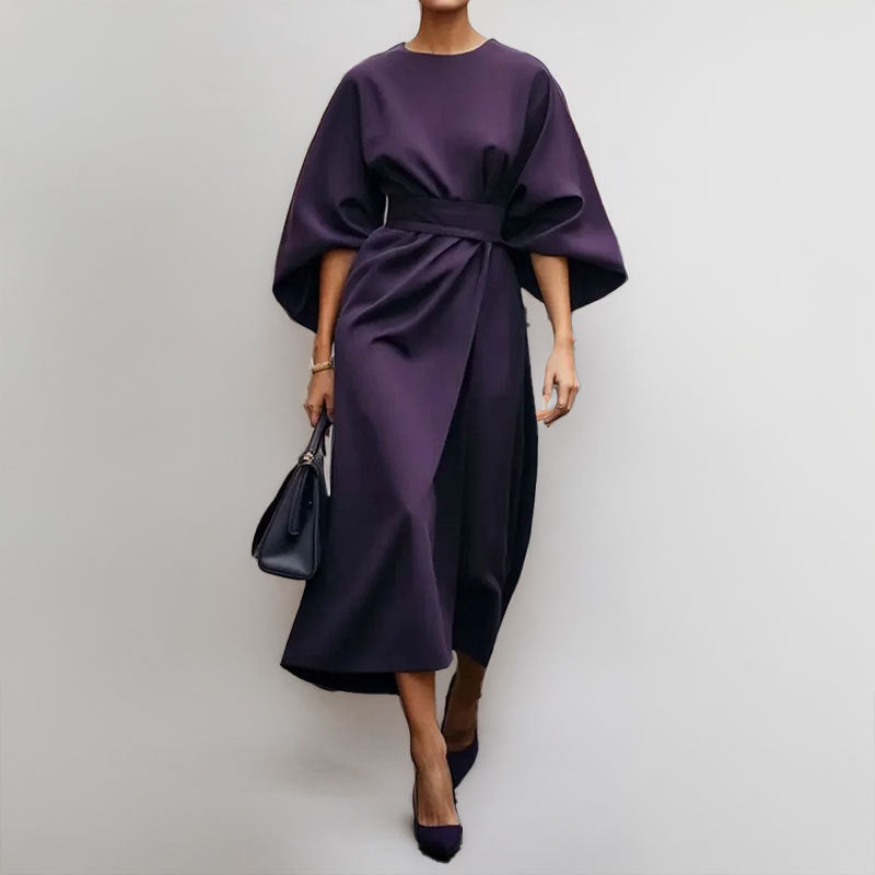 Damen Maxikleid Lässiger Schnitt Voluminöse Ärmel Eveloria