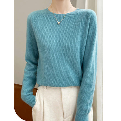 Damen Feinstrickpullover Rundhals Elegant Locker