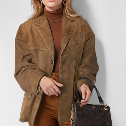 Damen Wildlederjacke Lässige Passform Eveloria