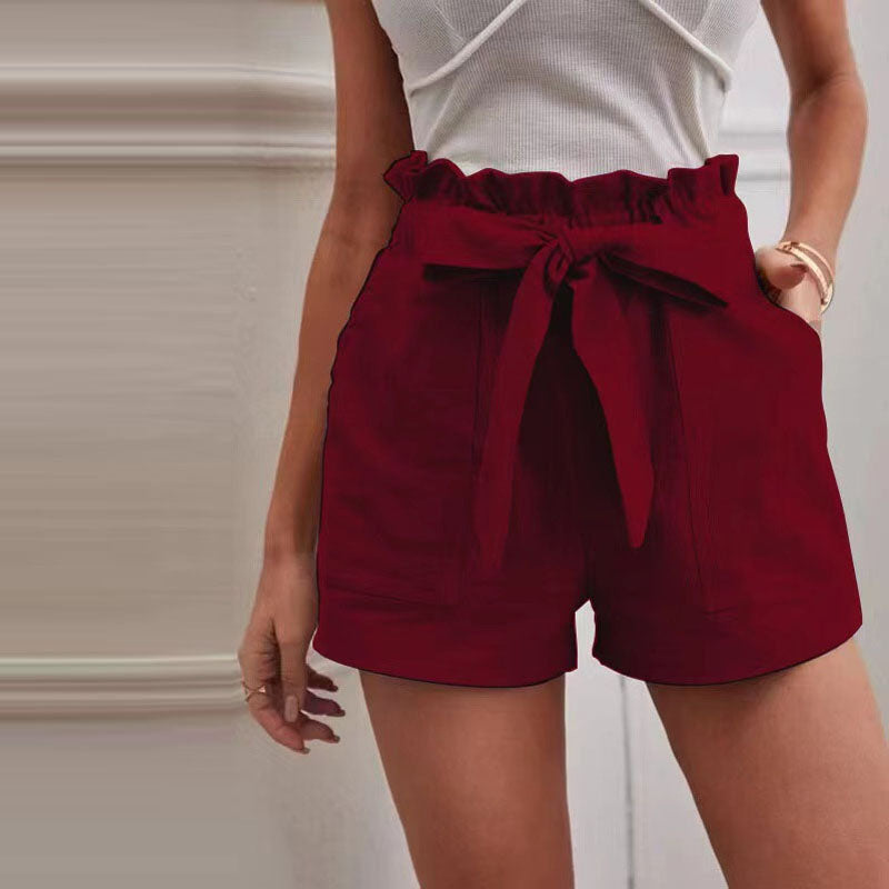 Eveloria Damen Shorts Einfarbig Baumwolle Kurz
