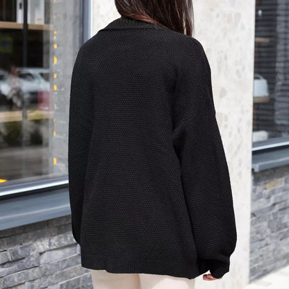 Damen Oversized Strickjacke Weite Ärmel Strukturiertes Muster Eveloria