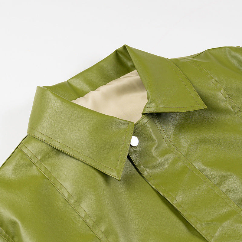Damen Kunstlederjacke Lässig Mit Taschen Eveloria