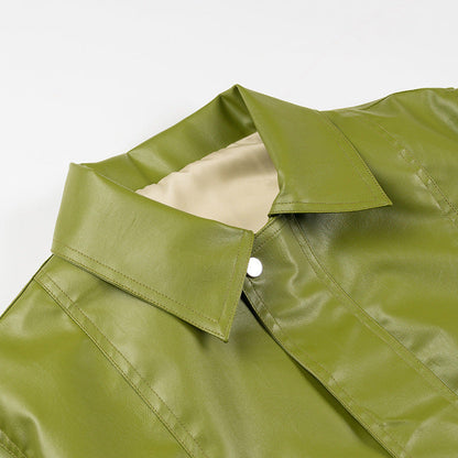 Damen Kunstlederjacke Lässig Mit Taschen Eveloria