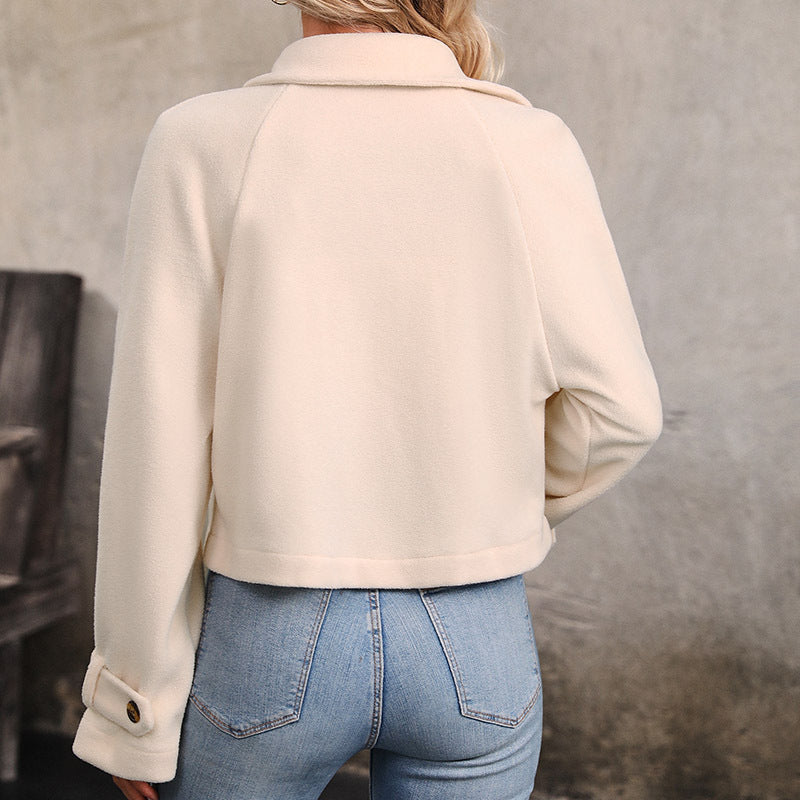 Damen Cropped Blazerjacke Doppelter Knopfleiste Eveloria