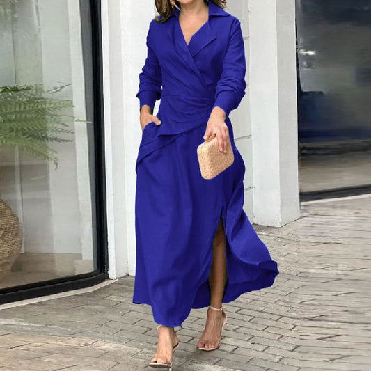 Eveloria Damen Maxikleid Wickelkleid mit Drapierungen und - Eveloria