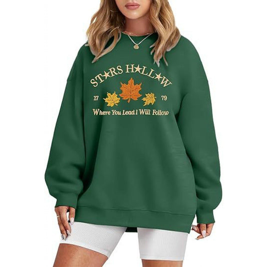 Damen Sweatshirt Weites Design Herbstmotiv Eveloria - Eveloria