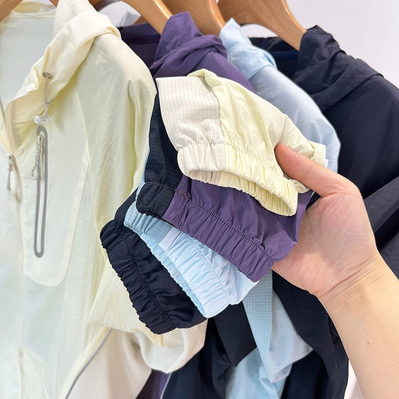 Damen Sportjacke Leicht Atmungsaktiv Kapuze Eveloria