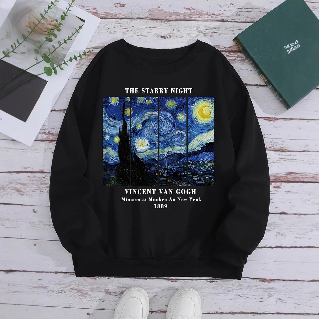 Damen Sweatshirt Van Gogh Motiv Moderner Druck