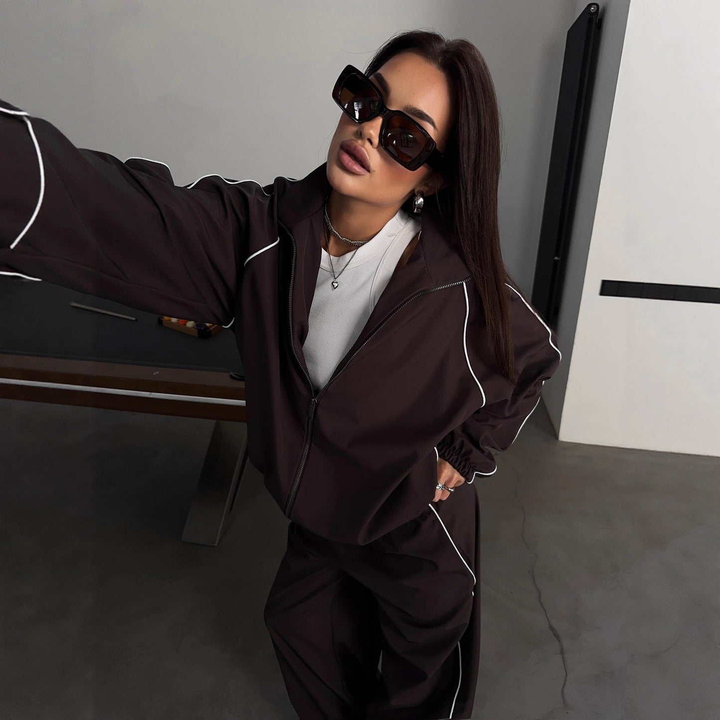 Damen Sportjacke Jogginghose Set Eveloria
