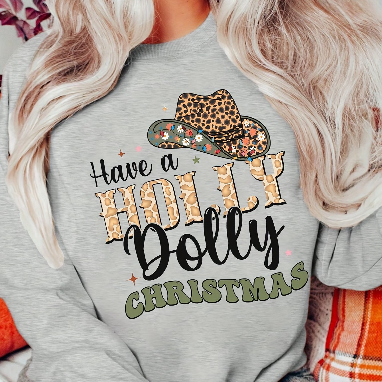 Damen Sweatshirt Weihnachten Motiv Stylischer Schriftzug Eveloria