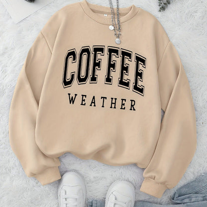 Damen Sweatshirt Coffee Weather Aufdruck Eveloria