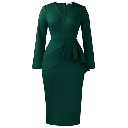 Damen Wickelkleid Asymmetrische Rüschen Elegantes Design Eveloria