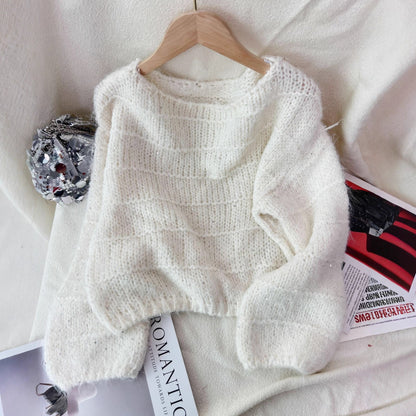 Damen Grobstrickpullover Lässiger Schnitt Ballonärmel Eveloria - Eveloria