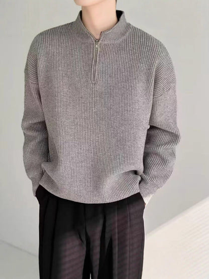 Strickpullover Reißverschlusskragen Bequem