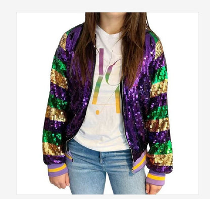 Damen Glitzerjacke Multicolore Pailletten Eveloria