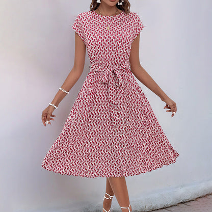 Damen Midikleid Asymmetrisch Dekorativer Bindegürtel Eveloria