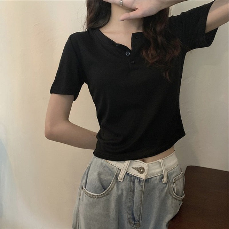 Damen Kurzarm Henley-Shirt Eveloria wird zu: Eveloria Damen