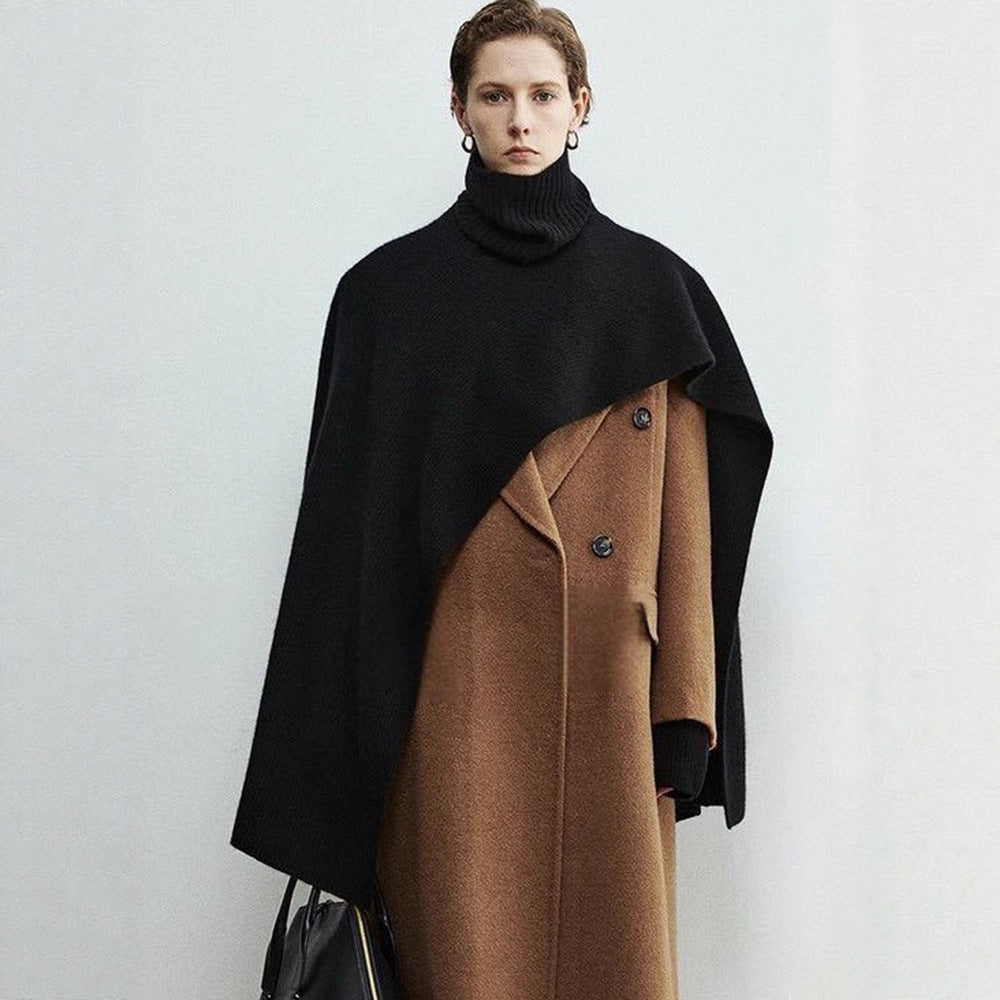 Damen Poncho Extralanger Kragen Modern Eveloria