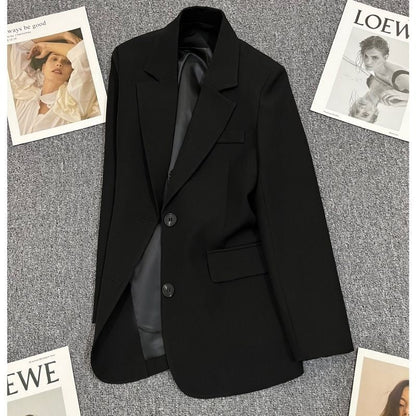 Damen Blazer Tailliert Kontrastknöpfe Eveloria