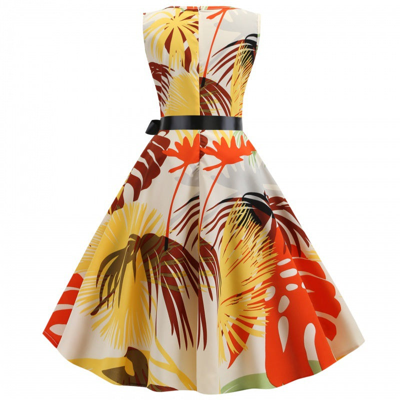 Damen Swingkleid Floralmuster Tailliert Eveloria