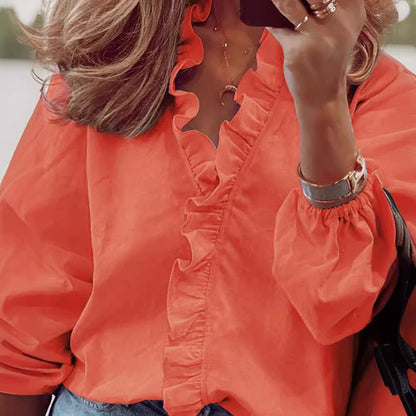Damen Bluse Rüschendetail Elegantes Oberteil