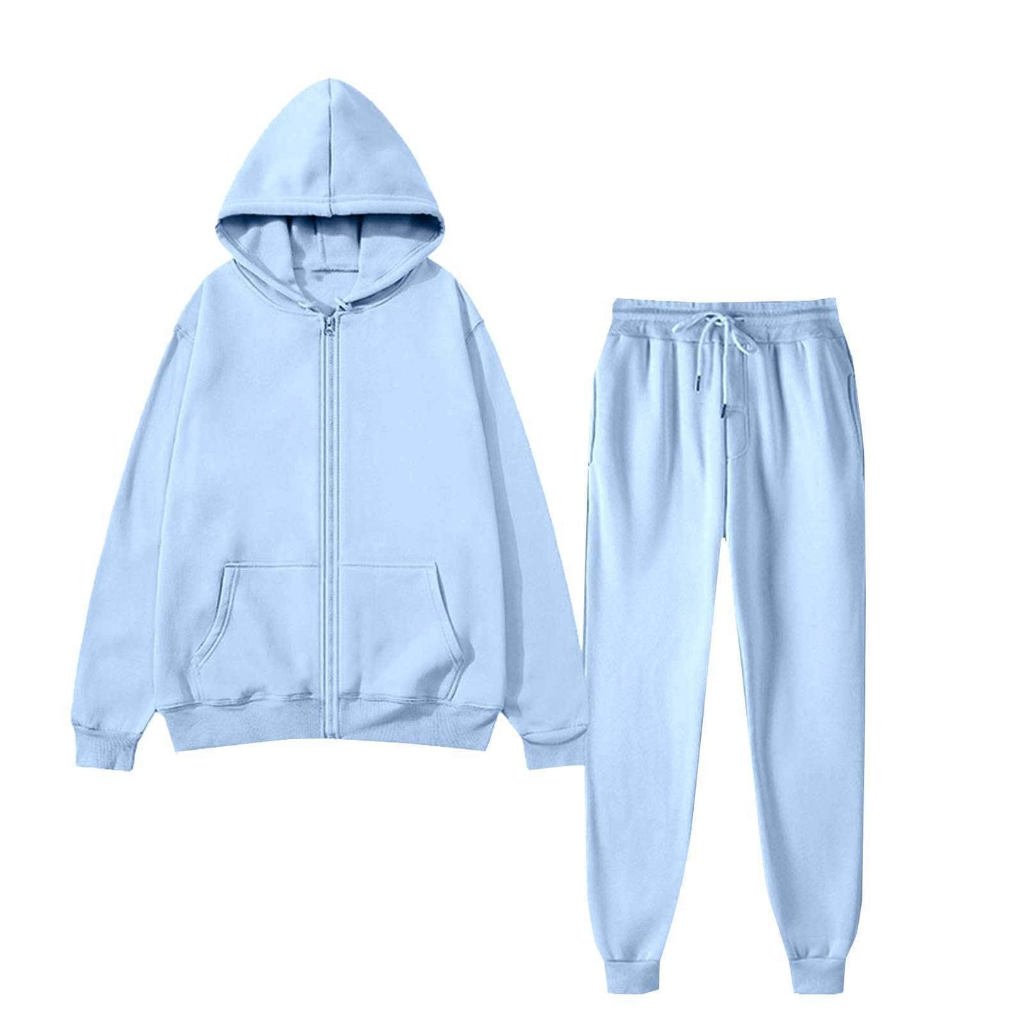 Damen Kapuzenpullover Set Bequem Reißverschluss Eveloria