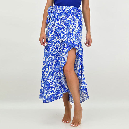Damen Wickelrock Floral Asymmetrisch Eveloria - Eveloria