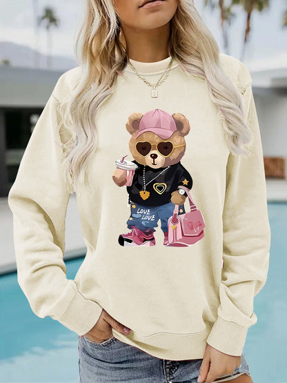 Damen Sweatshirt Cartoon Bär Motiv Eveloria
