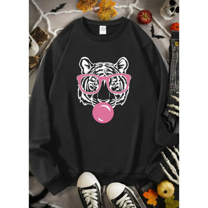 Damen Sweatshirt Tiger-Grafikdesign Eveloria