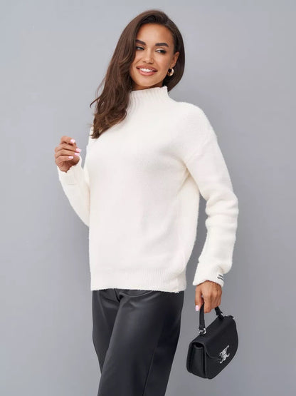 Damen Hochgeschlossener Pullover Weiches Strickmaterial Eveloria