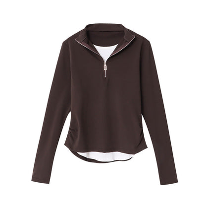 Damen Hochgeschlossener Pullover Reißverschluss Eveloria