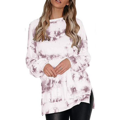 Damen Oversized Pullover Batikdesign Grau