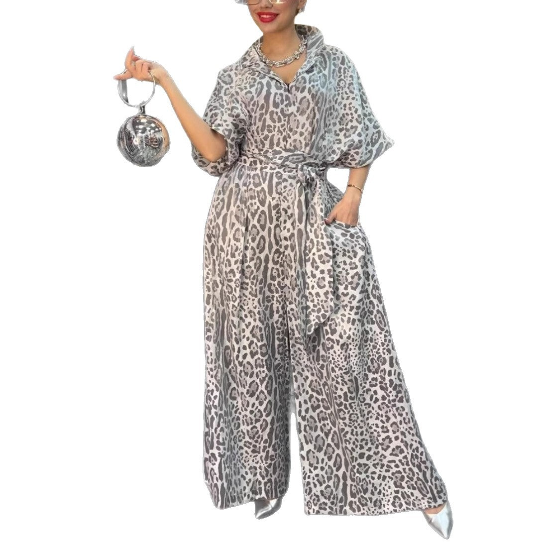 Damen Jumpsuit Weites Bein Floralmuster Eveloria